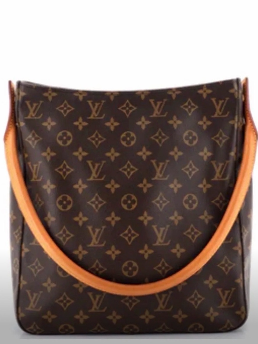Louis Vuitton Brown Monogram Canvas Hobo Shoulder Bag with Tan Strap